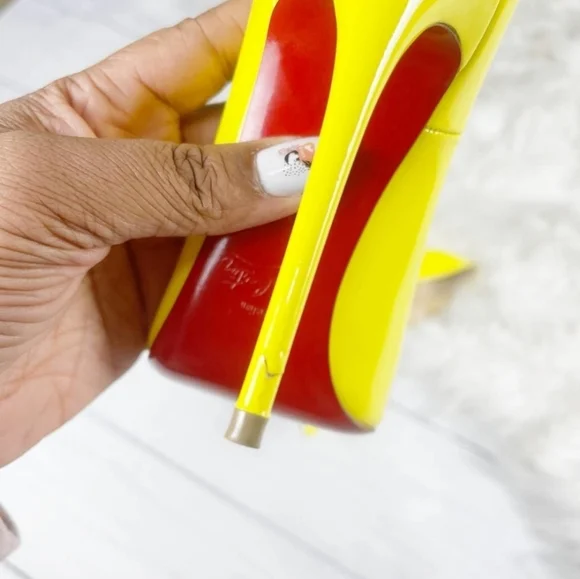 Christian Louboutin Women's Patent Yellow So Kate 120 Pumps Pointed Toe Size 36 - Picture 5 of 14